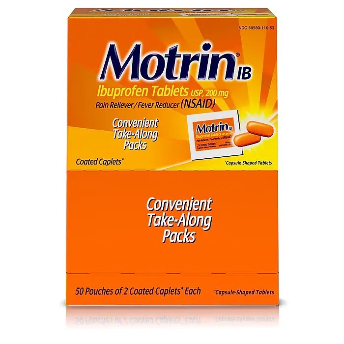Motrin IB, 2 per pack - 100 per box