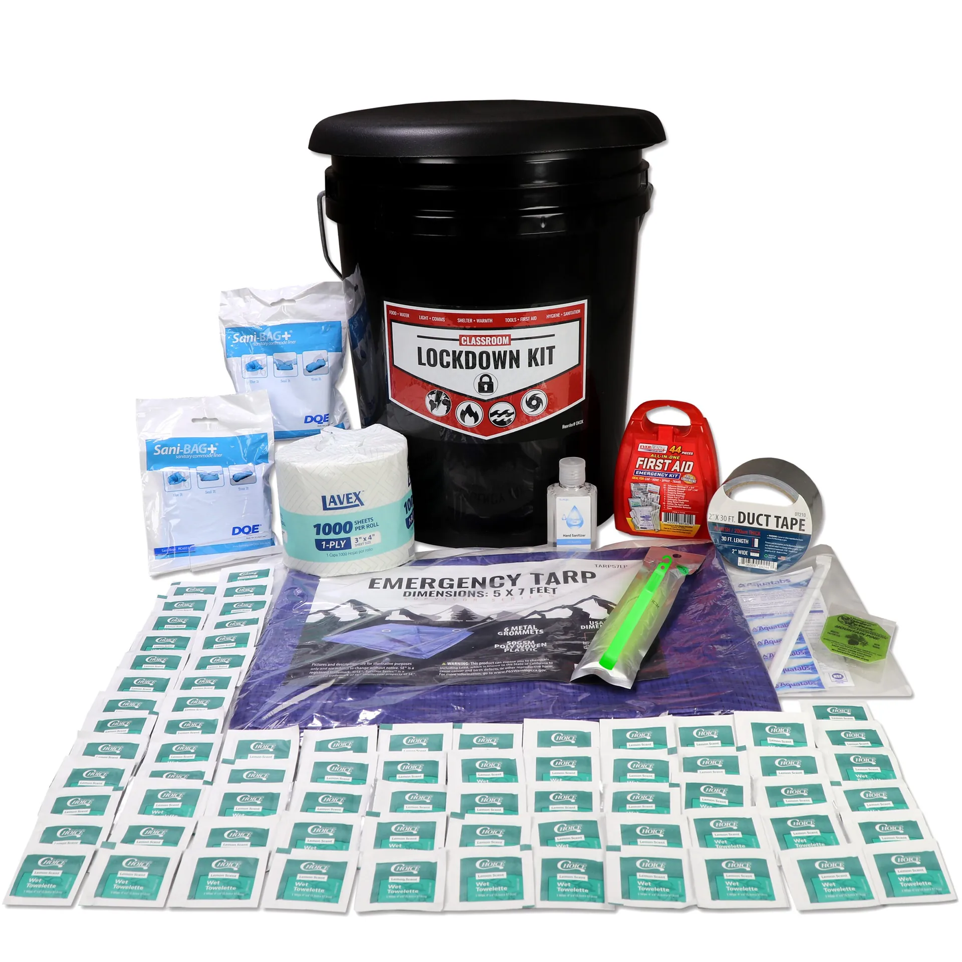 Classroom Lockdown Kit - Emergency Supplies for 30 Students