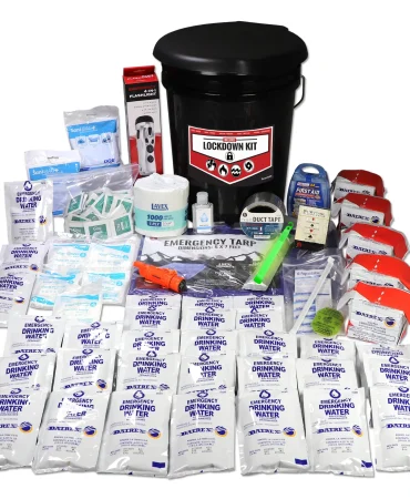 Deluxe Classroom Lockdown Kit - Food, Water & Supplies for 30