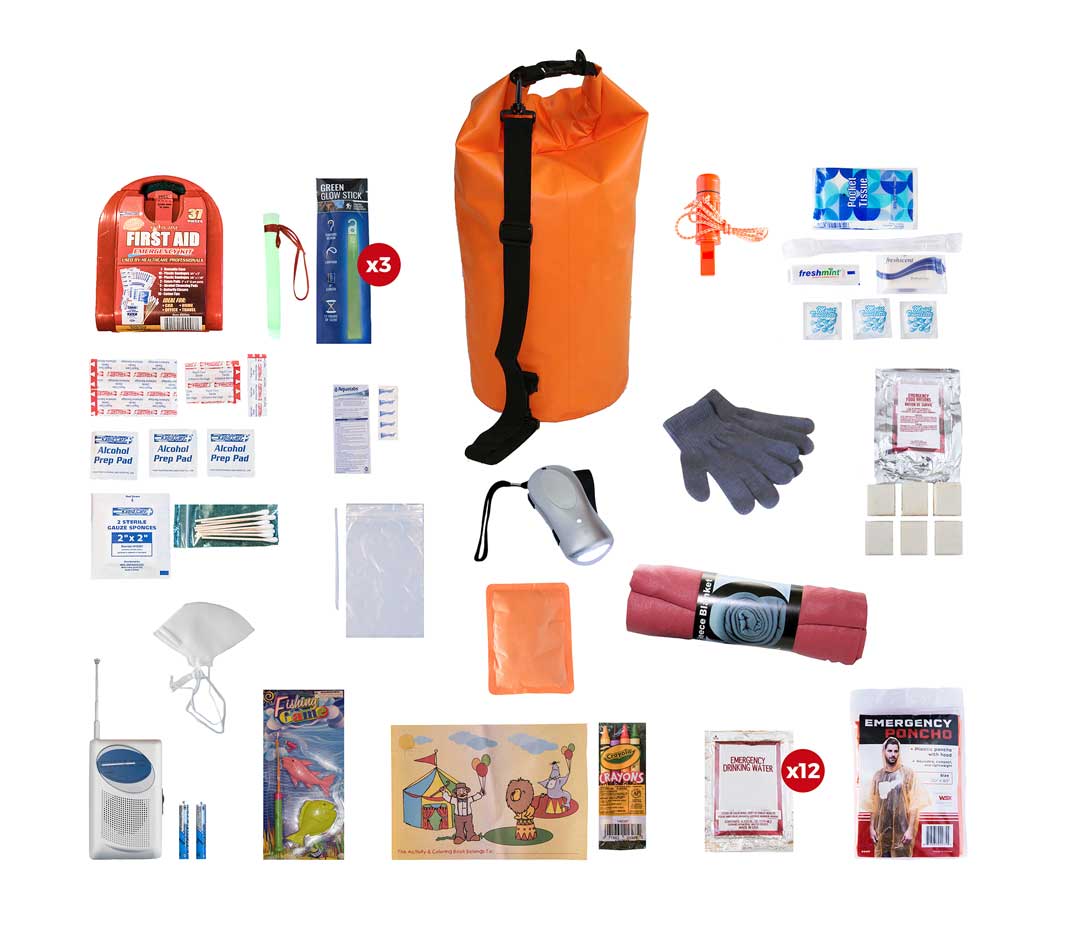 Children Survival Kit Dry Bag - Waterproof 72 Hour Emergency Kit
