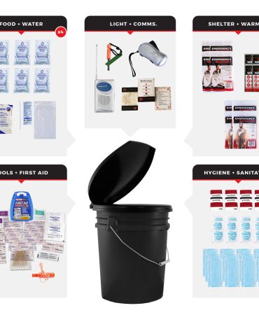 4 Person Necessity Survival Kit Bucket and Lid - 72 Hour Emergency Kit