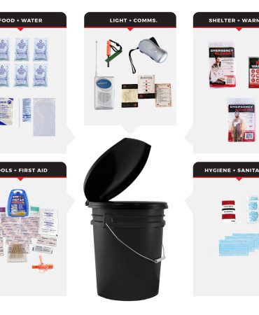 1 Person Necessity Survival Kit Bucket and Lid - 72 Hour Emergency Kit