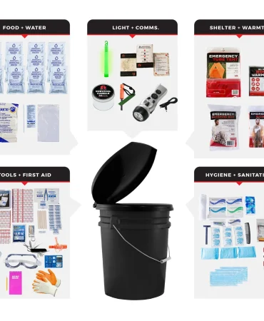 1 Person Comfort Survival Kit Bucket and Lid - 72 Hour Emergency Kit