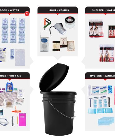 2 Person Essential Survival Kit Bucket and Lid - 72 Hour Emergency Kit