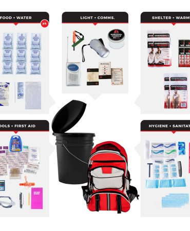 4 Person Essential Survival Kit Bucket and Lid - 72 Hour Emergency Kit