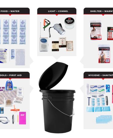 1 Person Essential Survival Kit Bucket and Lid - 72 Hour Emergency Kit