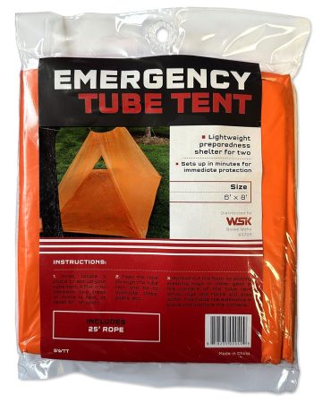 2-Person Tube Tent with Cord - Emergency Shelter Under 1 Pound