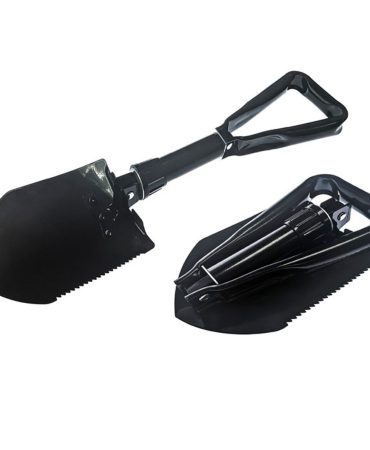 23" Black Tri-Fold Serrated Shovel - Compact Survival Shovel