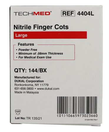 Latex Free Finger Cots - Large, Bag of 144