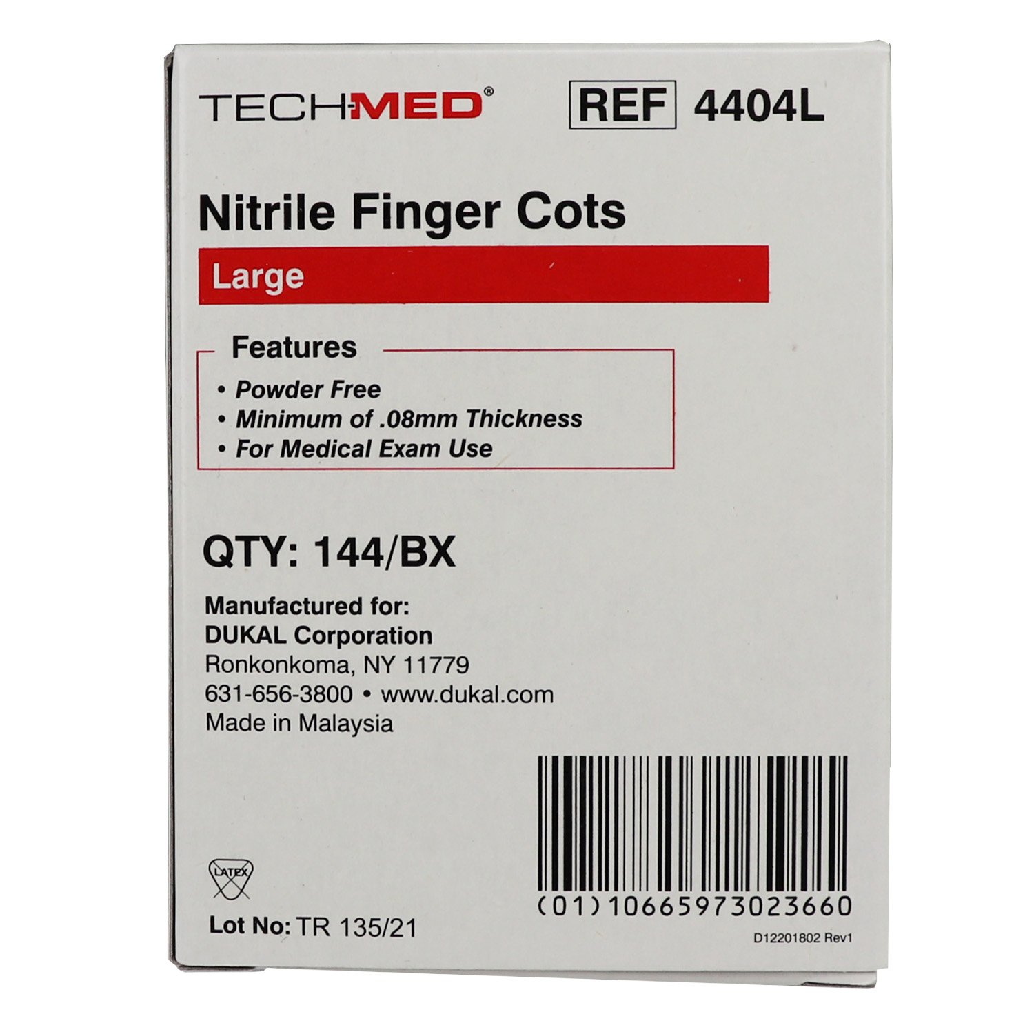 Latex Free Finger Cots - Large, Bag of 144