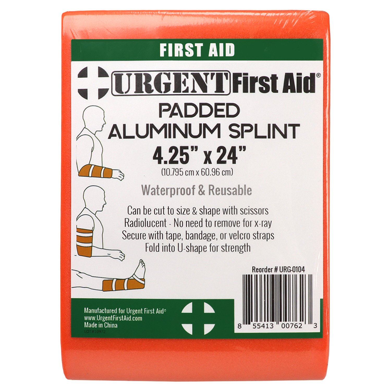 Padded Splint First Aid Reusable - Aluminum Multi-Purpose 4.25" x 24"