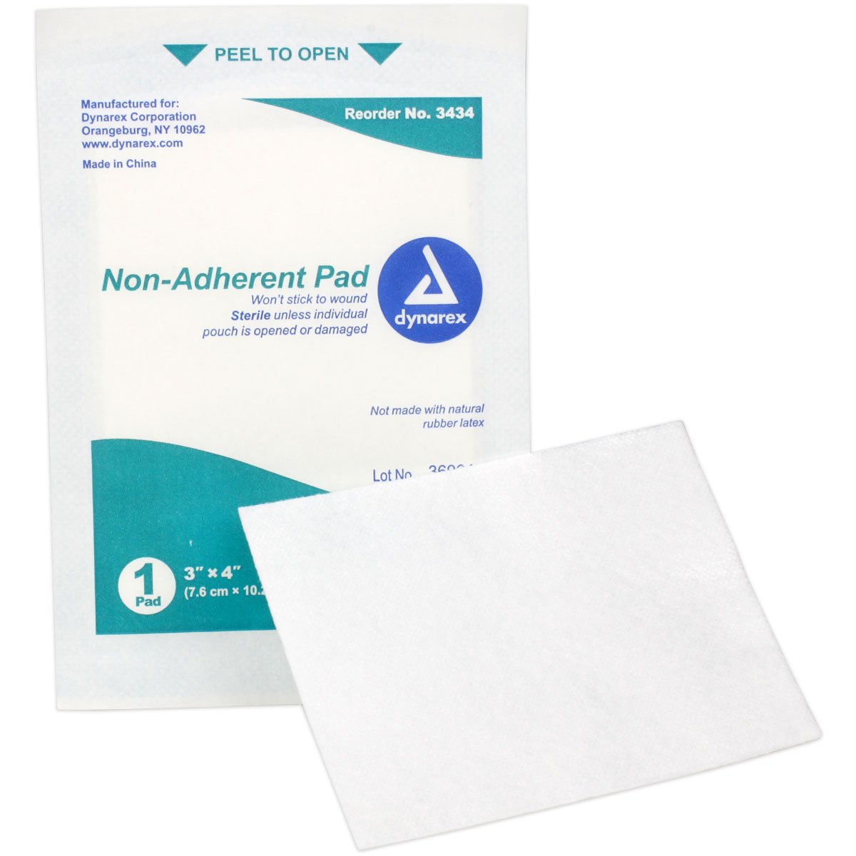 3" x 4" Non-Adherent Sterile Wound Pads - 50 Per Bag for Emergency First Aid