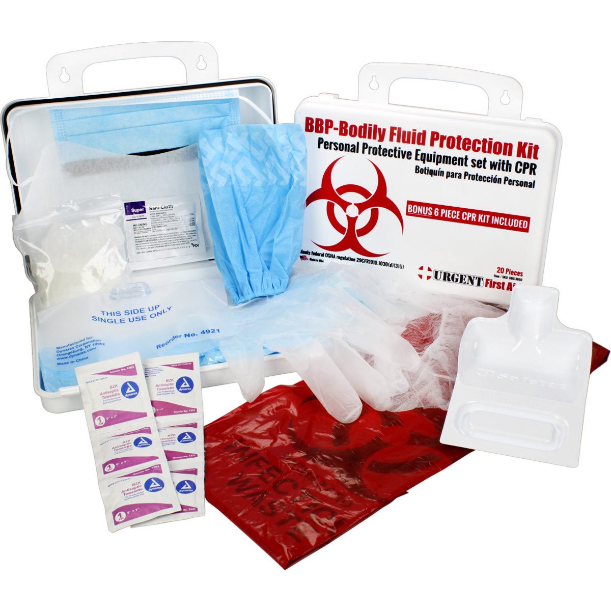 BBP Bodily Fluid Protection Kit with Bonus CPR Pack