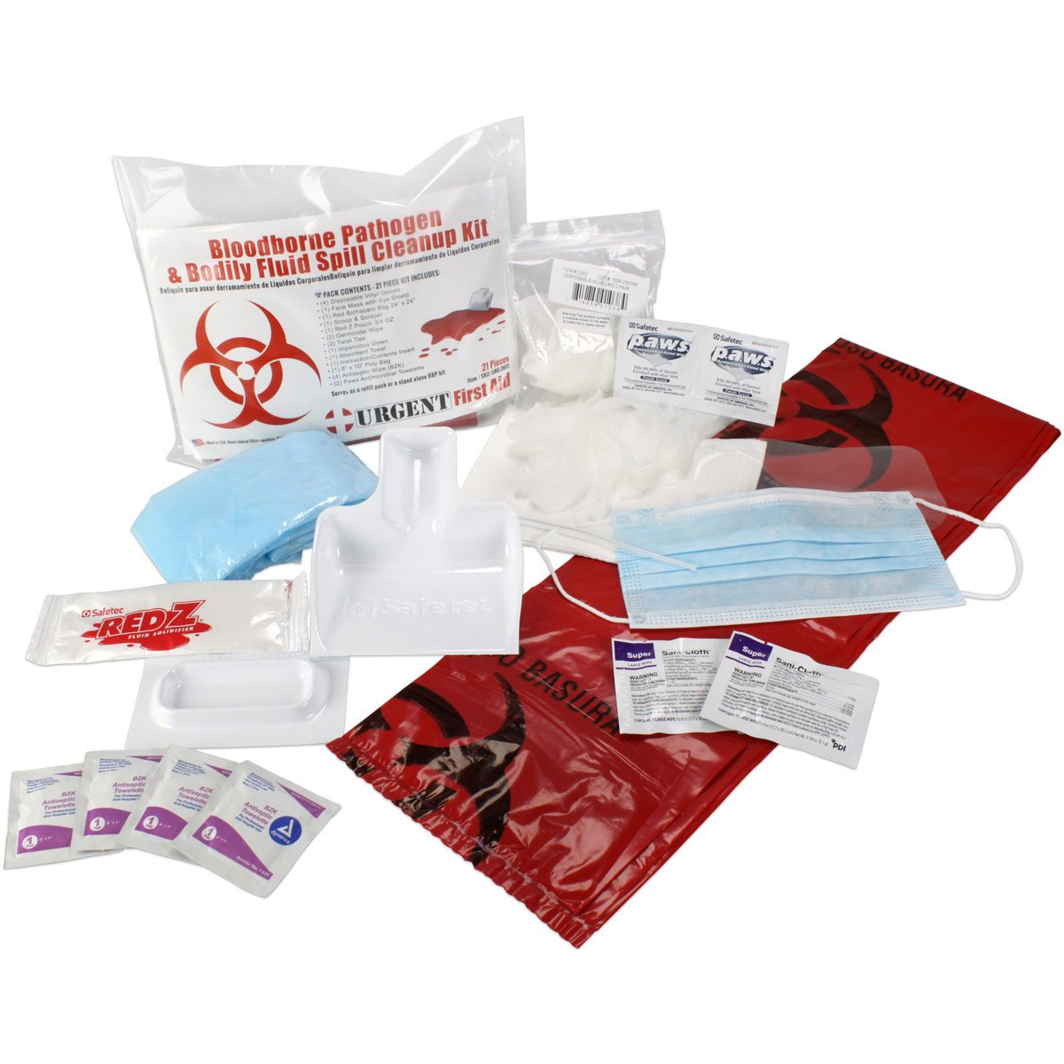 22 Piece Bodily Fluid Clean Up Pack - BBP Spill Kit