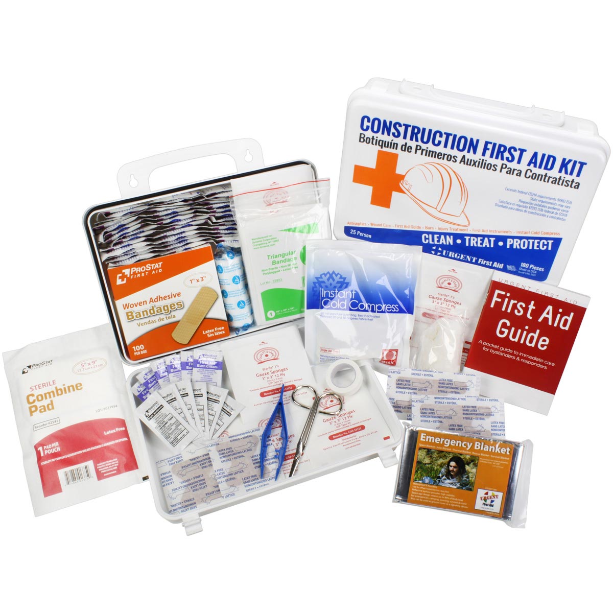 OSHA Contractors First Aid Kit 25 Person 180pc Plastic