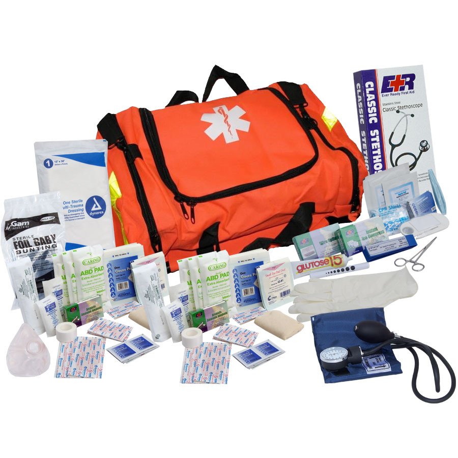 151 Piece First Responder Trauma Kit with BP Cuff - Orange