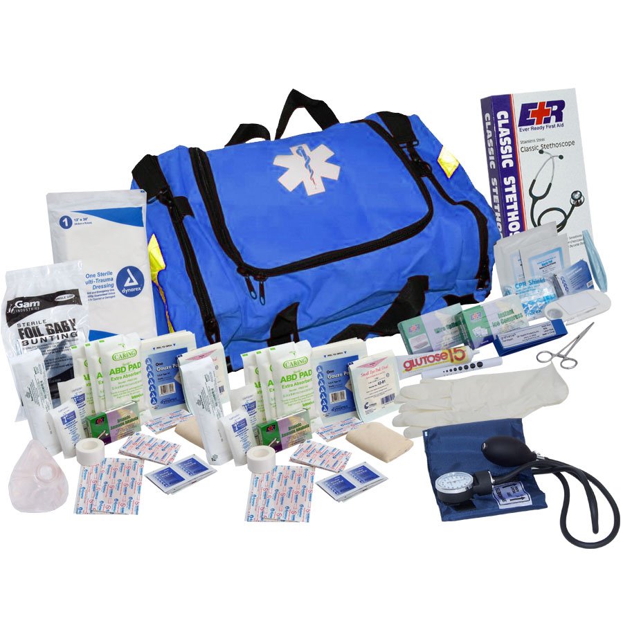 151 Piece First Responder Trauma Kit with BP Cuff - Blue