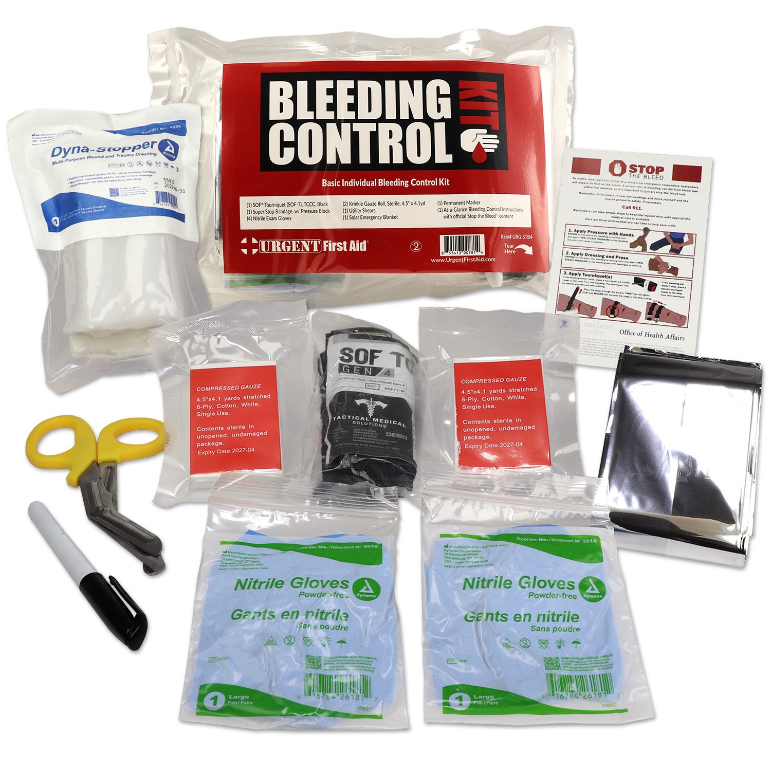 Stop the Bleed Kit Vacuum Sealed - Personal Bleeding Control Kit