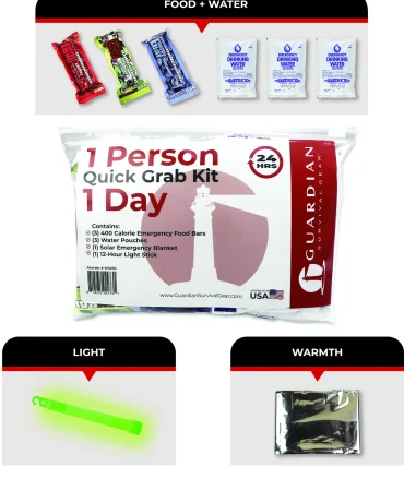 1 Day Quick Grab Kit in Resealable Bag