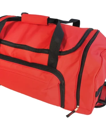 Rolling Red Wheel Bag with Telescoping Handle - Emergency Kit Bag