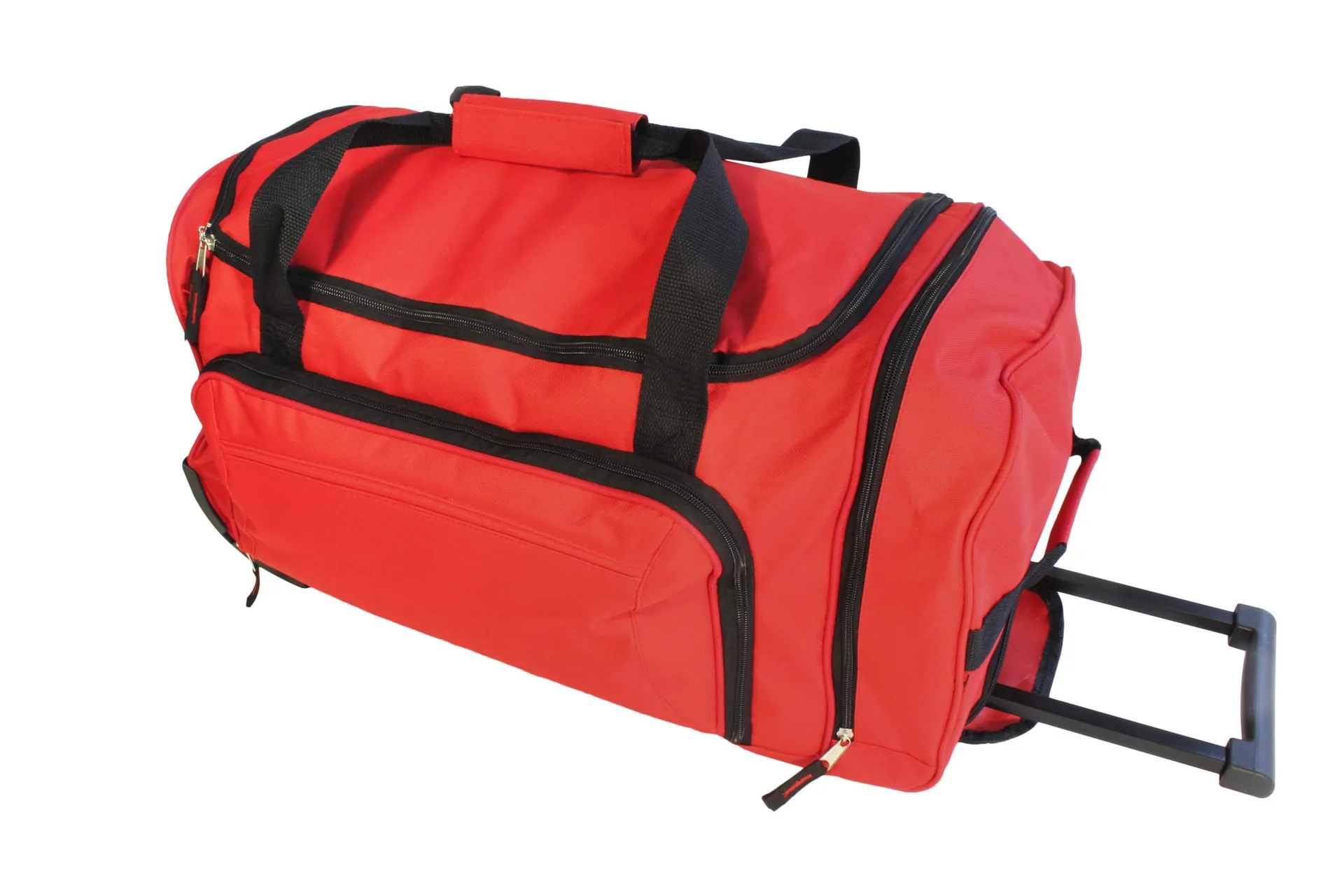 Rolling Red Wheel Bag with Telescoping Handle - Emergency Kit Bag