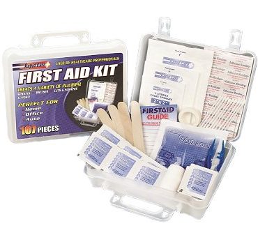 107 Piece Deluxe First Aid Kit with Cold Pack and Guide
